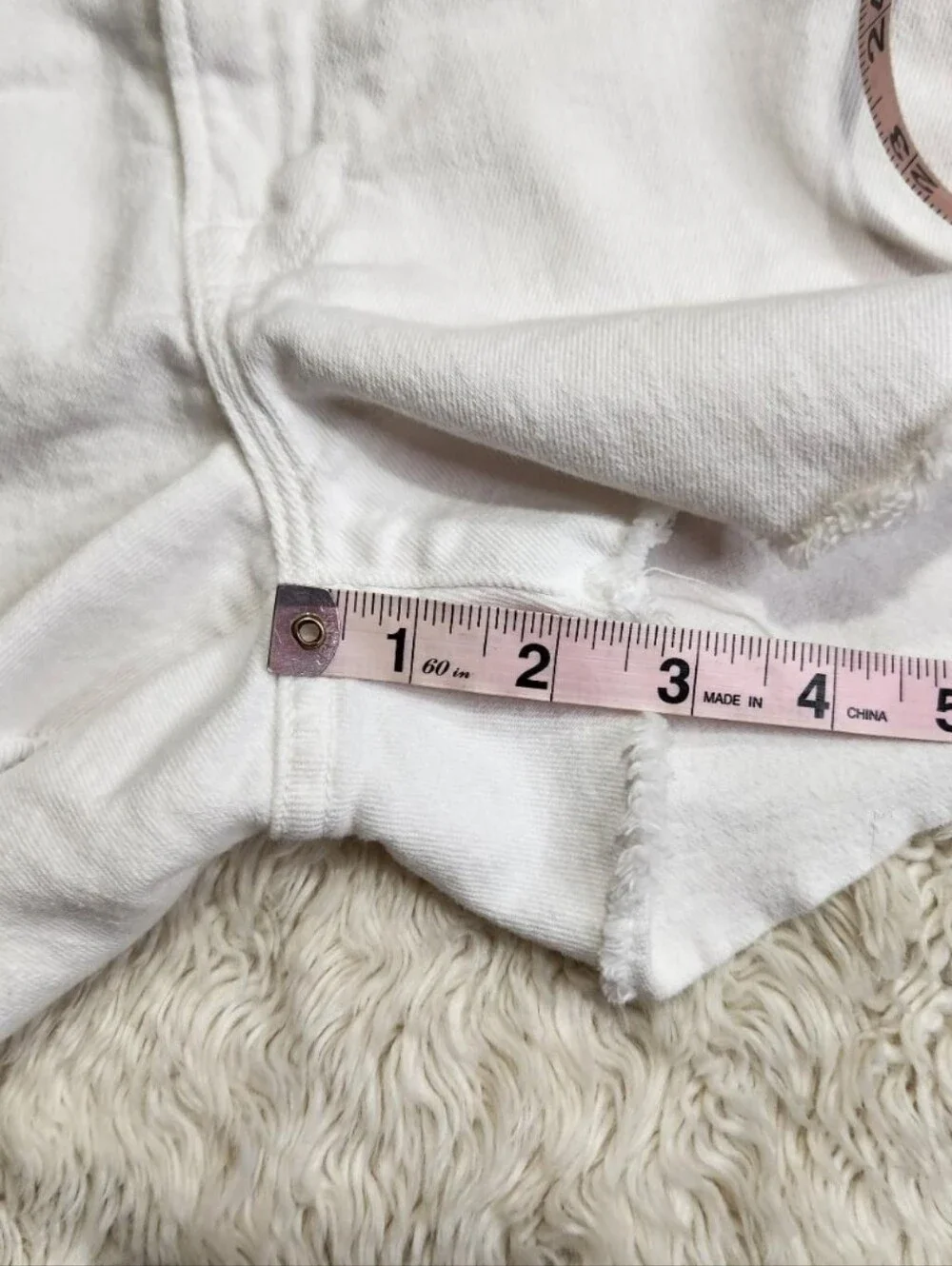 Frame Le Cuttoff Lace-Up White Denim Shorts Size 24